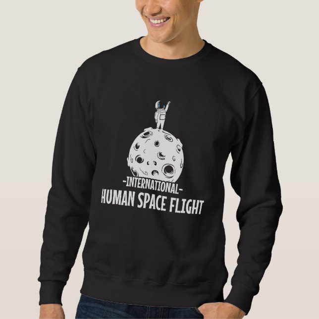 Astronaut on the moon and Mars for space friends Sweatshirt (Vorderseite)