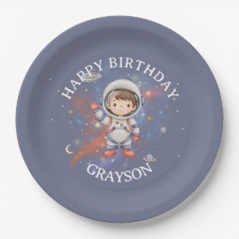 Astronaut Outer Space Boy Birthday Pappteller