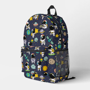 Astronaut Outer Space Cartoon Bedruckter Rucksack