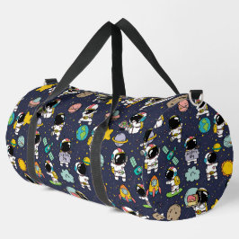 Astronaut Outer Space Cartoon Duffle Bag