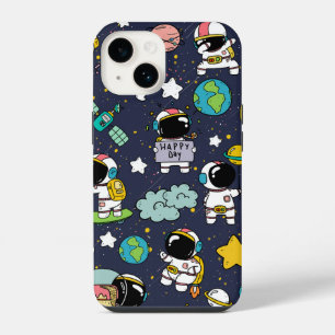 Astronaut Outer Space Cartoon iPhone 14 Hülle