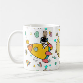 Astronaut Outer Space Cartoon Kaffeetasse