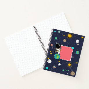 Astronaut Outer Space Cartoon Notizbuch