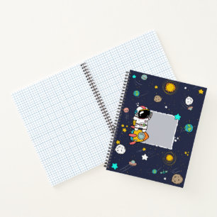Astronaut Outer Space Cartoon Notizbuch