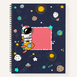 Astronaut Outer Space Cartoon Notizbuch