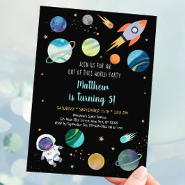 Astronaut Outer Space Geburtstag Einladung