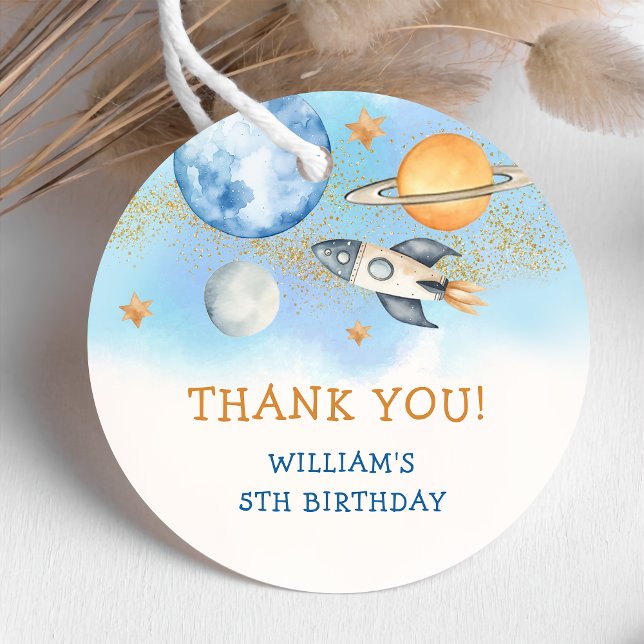 Astronaut Outer Space Geburtstag Vielen Dank Geschenkanhänger (Von Creator hochgeladen)