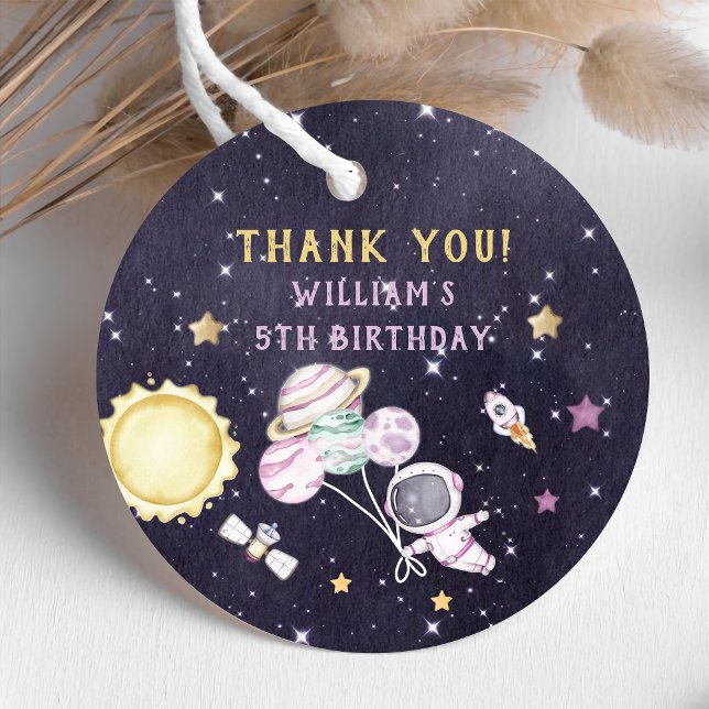 Astronaut Outer Space Geburtstag Vielen Dank Geschenkanhänger (Von Creator hochgeladen)