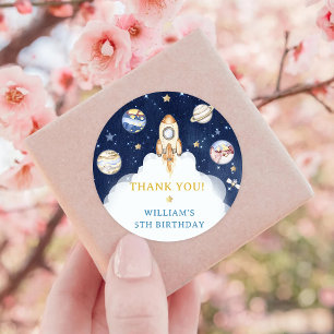 Astronaut Outer Space Geburtstag Vielen Dank Runder Aufkleber