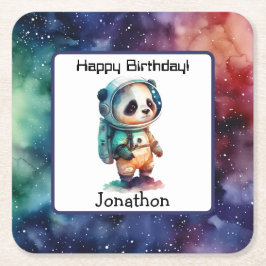 Astronaut Outer Space Geburtstagspapier-Untersetze Rechteckiger Pappuntersetzer