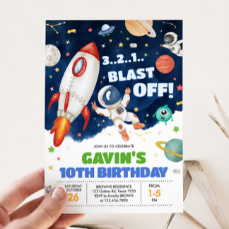 Astronaut Outer Space Geburtstagsparty Einladung