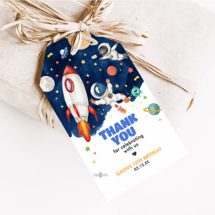 Astronaut Outer Space Geburtstagsparty Gunst Tags Geschenkanhänger