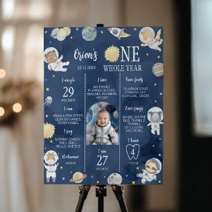 Astronaut Outer Space Safari Geburtstag Meilenstei Poster