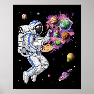 Astronaut Painter Poster