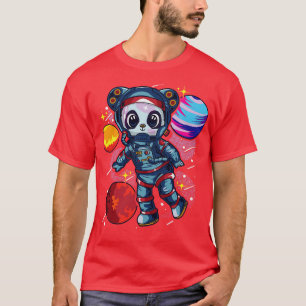 Astronaut Panda Bär im Weltraum T-Shirt