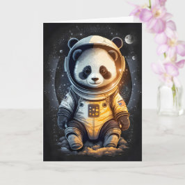 Astronaut Panda Bären Illustration Karte