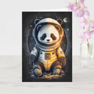Astronaut Panda Bären Illustration Karte