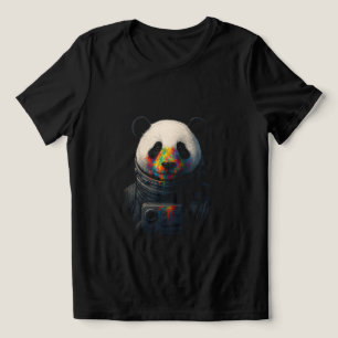 Astronaut Panda mit Neonfarbspritzer  Tri-Blend Shirt