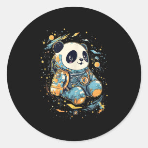Astronaut Panda Outer Space Panda Bear Kawaii Runder Aufkleber