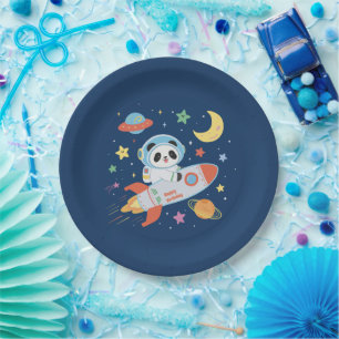 Astronaut Panda Pappteller