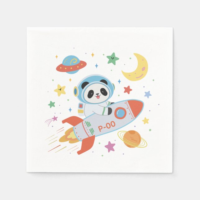 Astronaut Panda Serviette (Vorderseite)