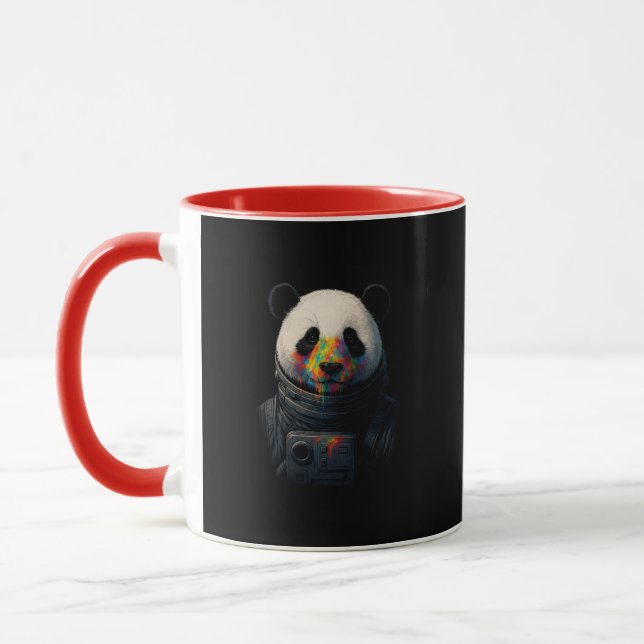 Astronaut Panda with Neon Paint Splash  Tasse (Links)