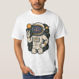 Astronaut Peace Sign Spaceman Galaxy Astro Lover T-Shirt