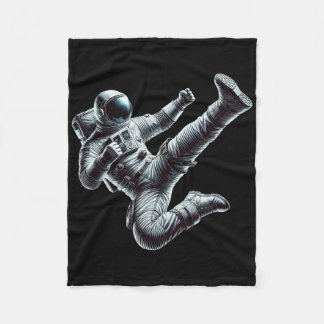 Astronaut Performing A Powerful Karate Kick Martia Fleecedecke