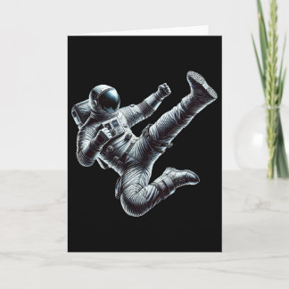 Astronaut Performing A Powerful Karate Kick Martia Karte