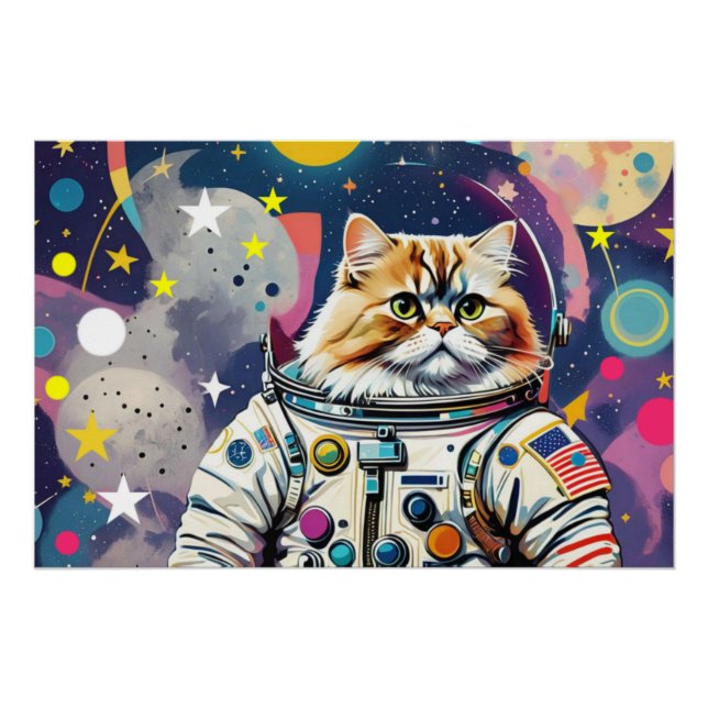 ASTRONAUT PERSIAN CAT 3 POSTER (Vorderseite)
