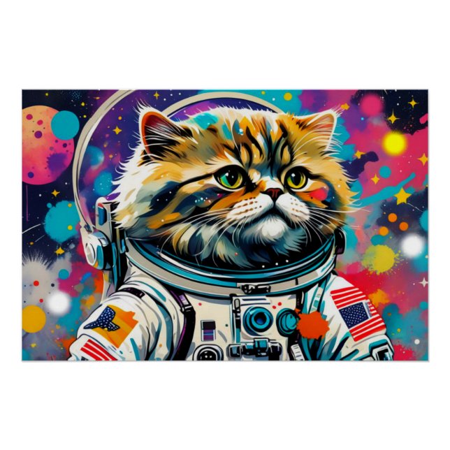 ASTRONAUT PERSIAN CAT POSTER (Vorderseite)