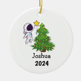Astronaut Personalisiert Weihnachten Keramik Ornament