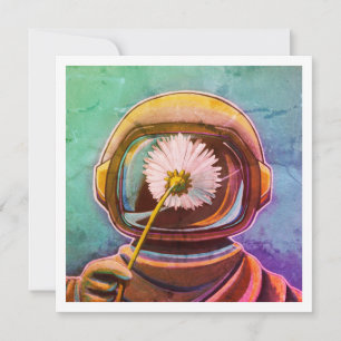 Astronaut Picking Daisis - Mini Print