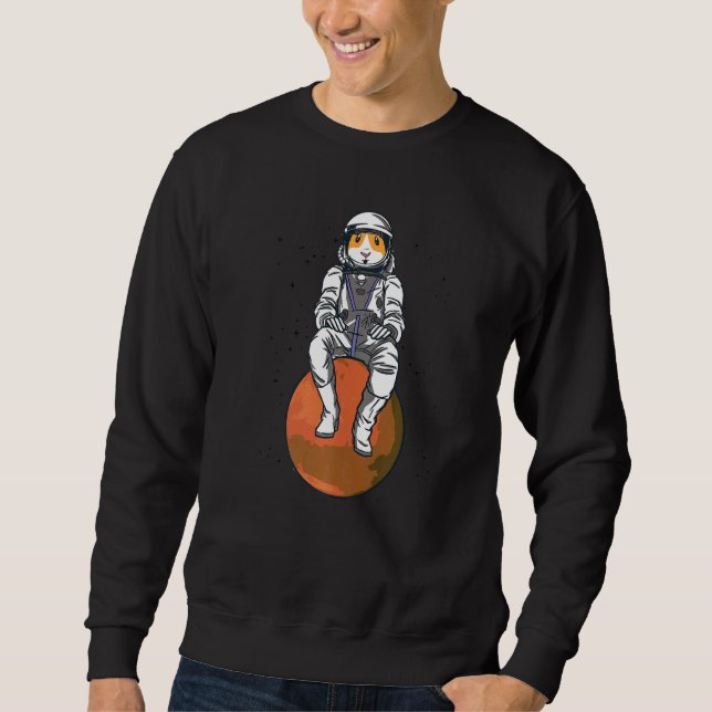 Astronaut Pig Graphic Guinea Pig Owner Pet Cavy An Sweatshirt (Vorderseite)