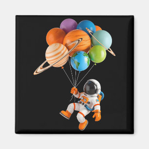 Astronaut Planet Ballons Sonnensystem Weltraum Kin Magnet