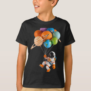 Astronaut Planet Ballons Sonnensystem Weltraum Kin T-Shirt