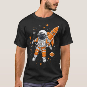 Astronaut Planet Cartoon Style Galaxy Star für Kin T-Shirt