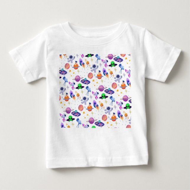 Astronaut Planet Rocket Baby T-shirt (Vorderseite)
