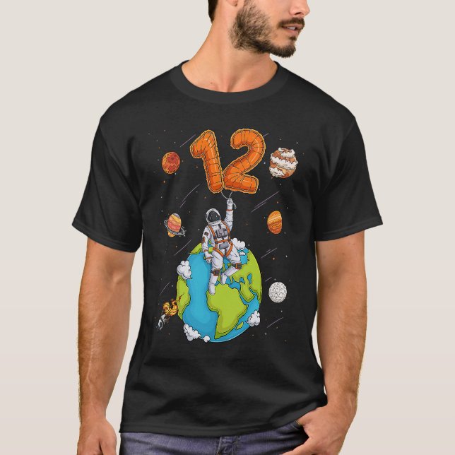Astronaut Planet Space 12 Zwölf Jahre alt 12. T-Shirt (Vorderseite)