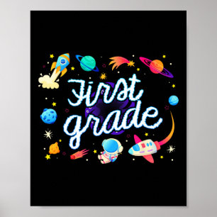 Astronaut Planeten Weltraum Ck Erste Klasse Zur Sc Poster