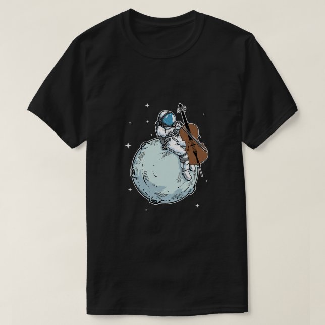 Astronaut Playing Cello Music Cello Lover Gift T-Shirt (Design vorne)
