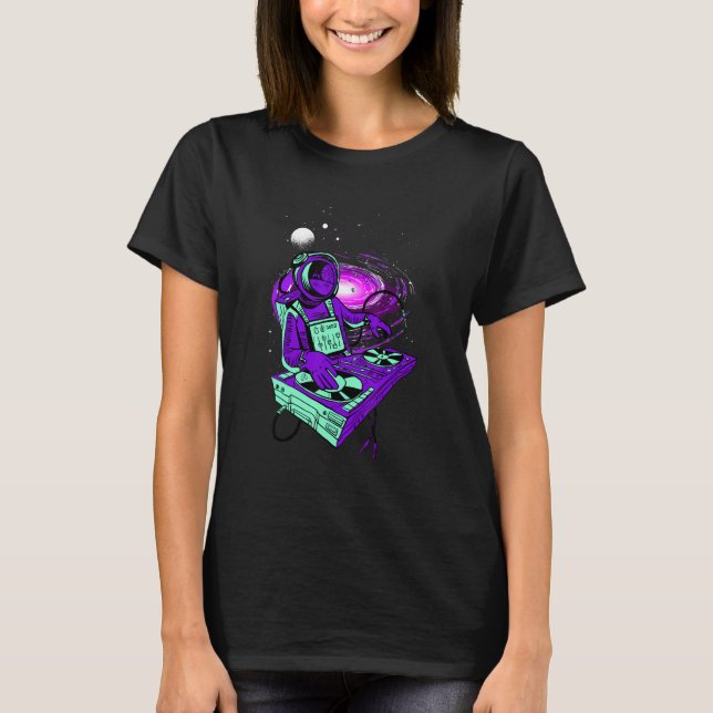 Astronaut Psychedelic Music Dj Mixer Psytrance Tec T-Shirt (Vorderseite)
