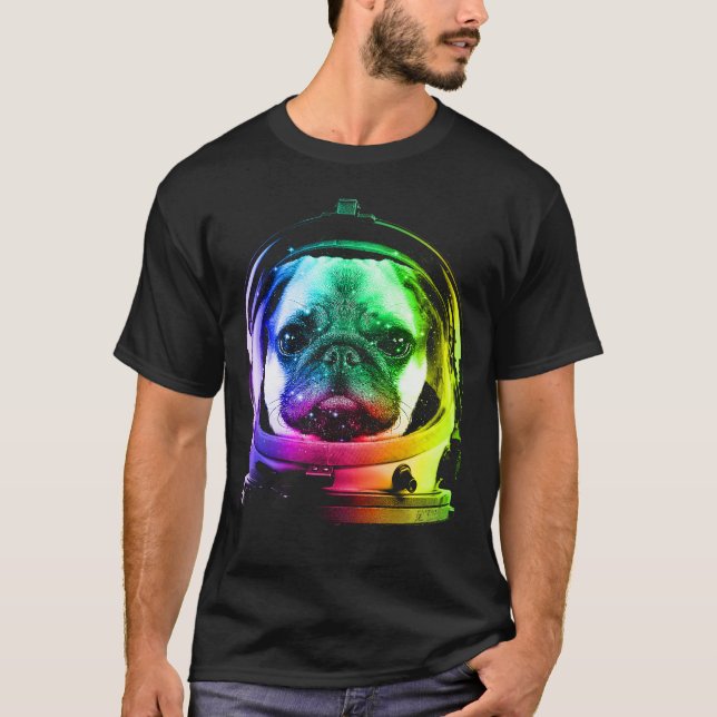 Astronaut pug T-Shirt (Vorderseite)