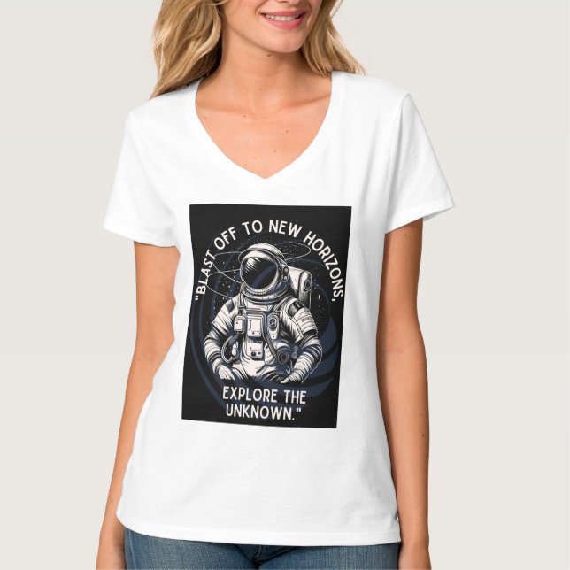 ASTRONAUT QUOTE , SCHLIESSEND BIS NEUES HORIZONT T-Shirt (Vorderseite)