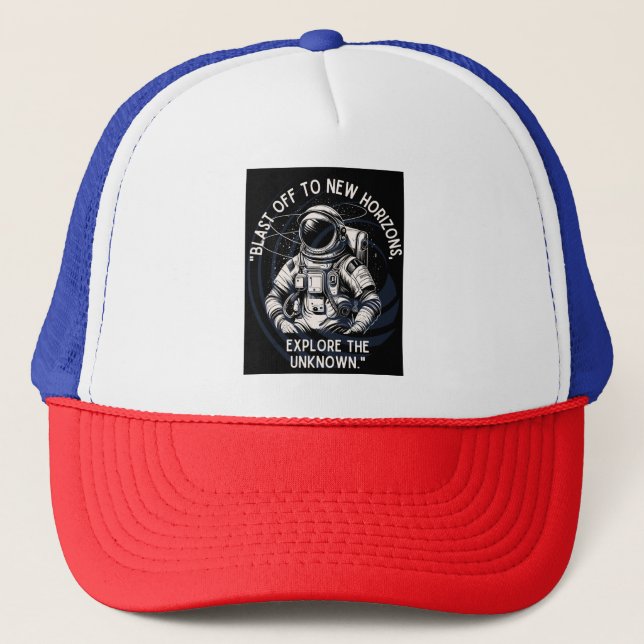 ASTRONAUT QUOTE , SCHLIESSEND BIS NEUES HORIZONT TRUCKERKAPPE (Vorderseite)