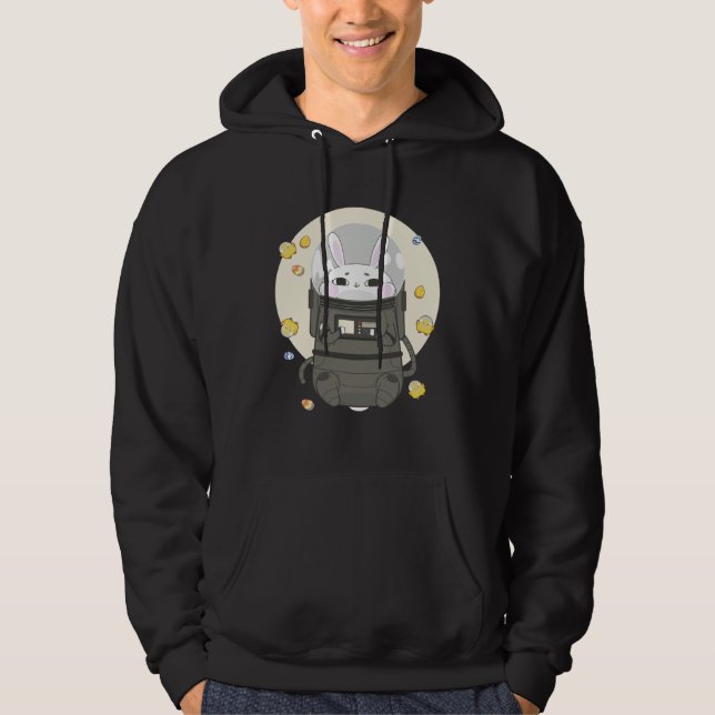 Astronaut Rabbit  Space Easter Day Bunny Hoodie (Vorderseite)