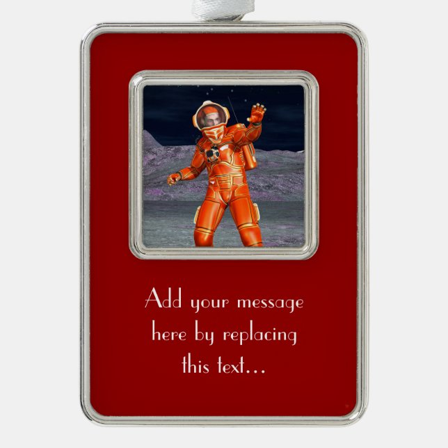 Astronaut Rahmen-Ornament Silber (Vorderseite)
