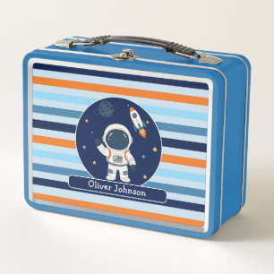 Astronaut Rakete Weltraum Kinder  Metall Brotdose