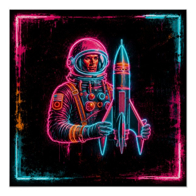 Astronaut Raketenmann Poster (Vorderseite)