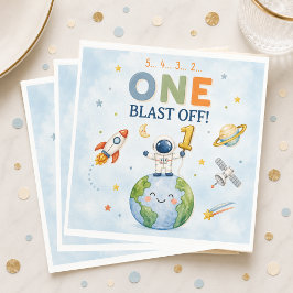 Astronaut Raketenstart Serviette